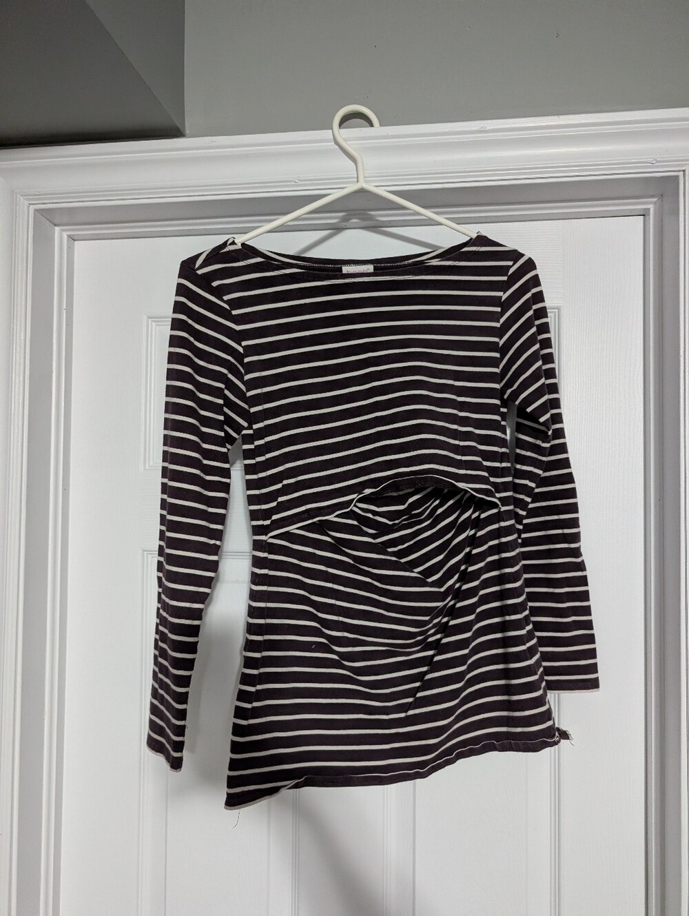 Boob Design - Black and White Striped Nursing Top